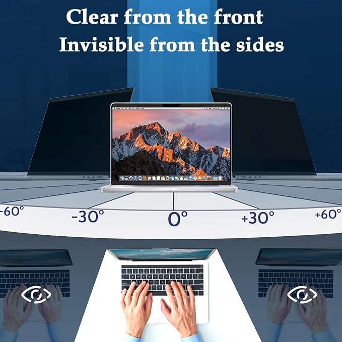 Privacy Screen MacBook Pro 13 Inch (2016-2022, M1,M2) and MacBook Air 13 In(2018-2021, M1), Magnetic Removable Anti-Glare Privacy Filter with Camera Cover, Laptop Privacy Screen Protector for Mac 13in IPROKKO