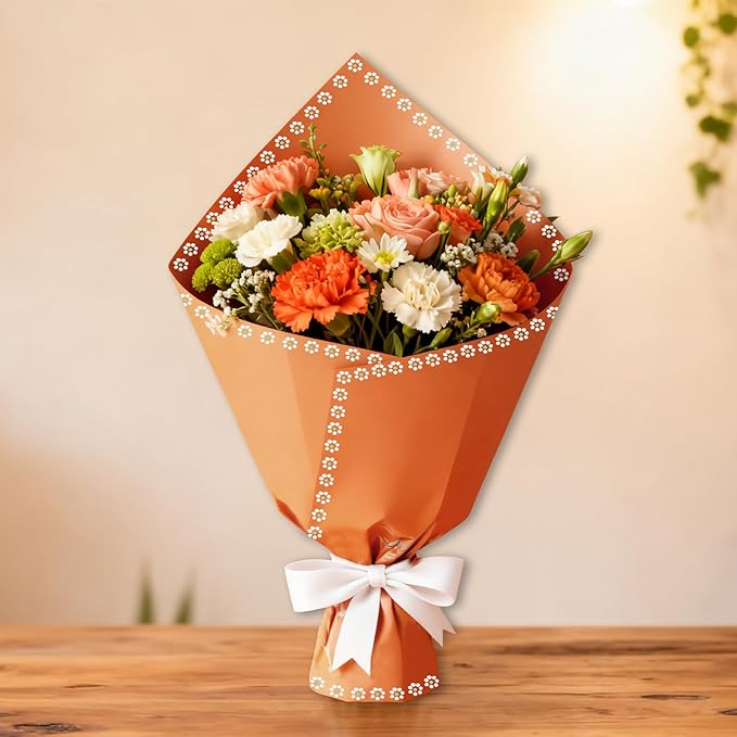 AIHSUMC 40 Sheet Mexican Flower Wrapping Paper, Matte Waterproof Floral Wrapping Paper, De Barro, DIY Flower Bouquet, Floral Gift Wrap for Wedding Birthday Barro Bouquet Florist Supplies