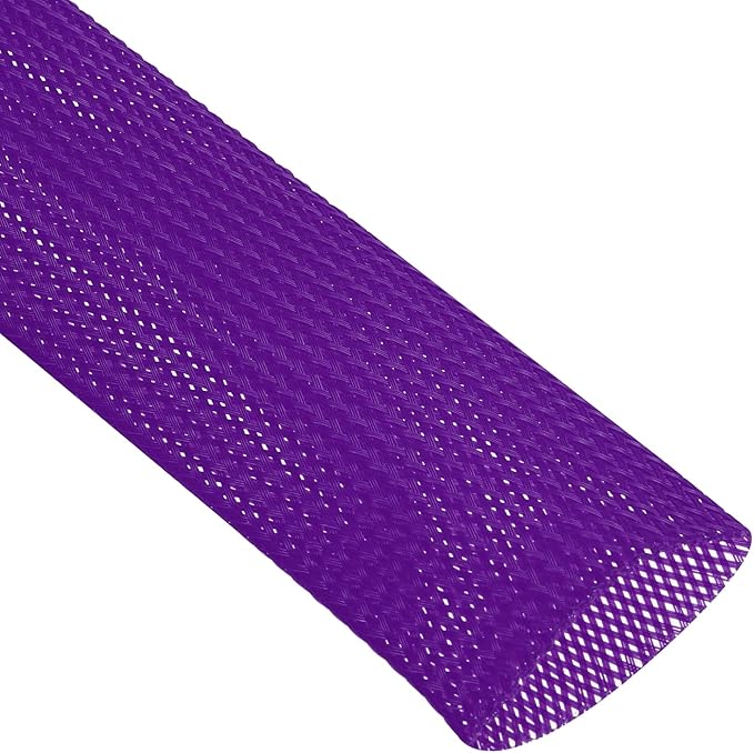 uxcell Expandable Sleeving, 1 1/2-inch 25ft Cable Sleeve, Purple
