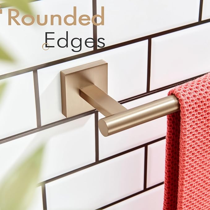 KOKOSIRI Bathroom Towel Bar Hand Towel Holders Wall Mount Toilet Kitchen Cabinet Paper Holder Stainless Steel Bath Hardware Champagne Bronze, B3008CPG