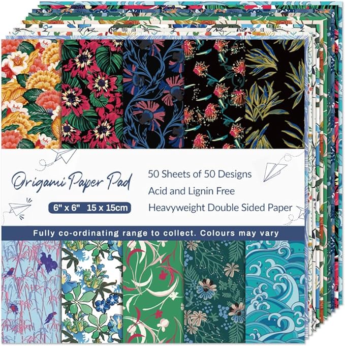Origami Paper Kit Dobule Sided 100 Sheets 100 Colors 6 Inch Japanese Chiyo Square Easy Fold Arts Crafts DIY Handwork Origami Papers Solid Color Flower