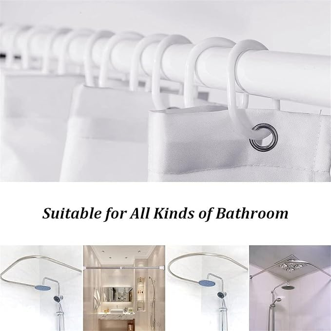 Mid Century Shower Curtain Boho Minimalist Modern Abstract Aesthetic Geometric Striped Atomic Retro Earthy Fabric Bathroom Decor Set with Hooks(67" Wx70 H)