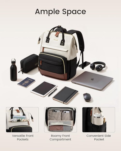 LOVEVOOK Laptop Backpack - 15.6 Inch Waterproof Business Bag for Women | Large Capacity College Bookbag