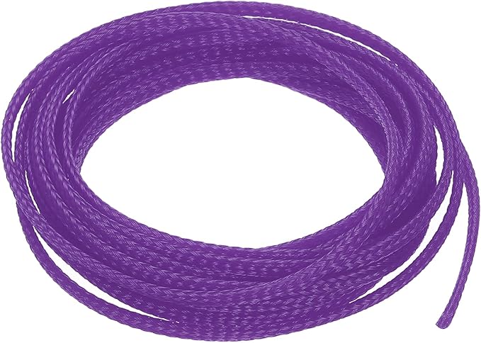 uxcell PET Expandable Sleeving 10ft 1/8" Purple Cable Management Sleeve Cord Organizer for Wrap Protect Cable