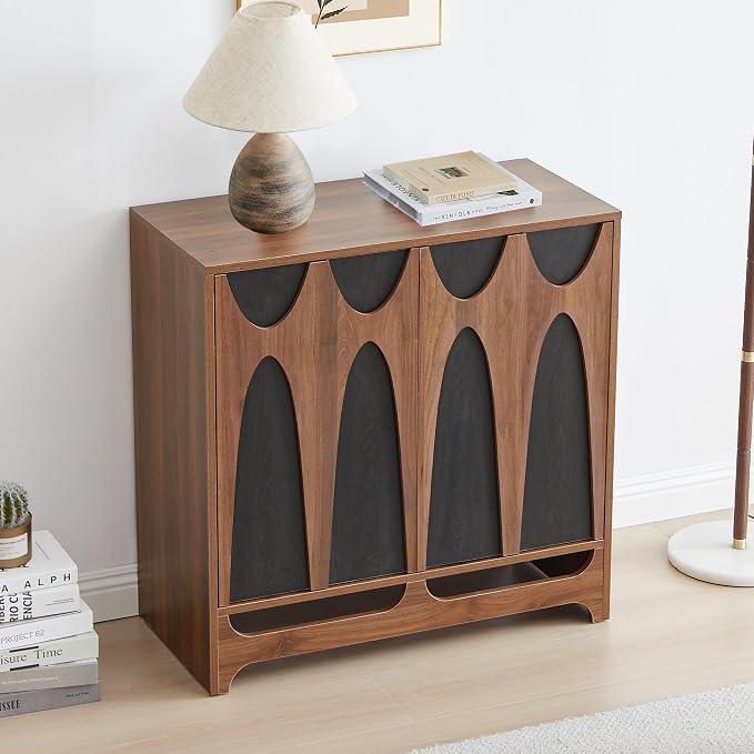 Bifins Sideboard Buffet Cabinet with Storage Set of 2, 63” Mid Century Modern Storage Cabinet with Adjustable Shelf and 4 Doors for Dining Room, Living Room,Entry