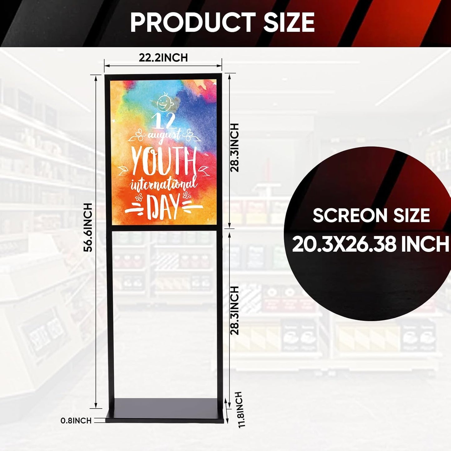 Skiennix Heavy-Duty Sign Holder Stand - Double-Sided 22x28 Inch Poster Display for Indoor Use