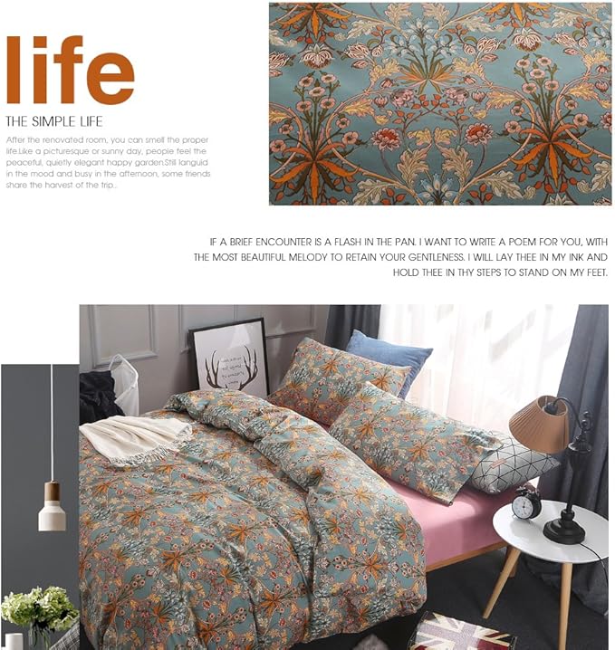VM VOUGEMARKET Sage Green Comforter Set Queen,Medallion Paisley Flower Bedding Set Vibrant Bohemian Pattern Quit Comforter with 2 Pillowcases