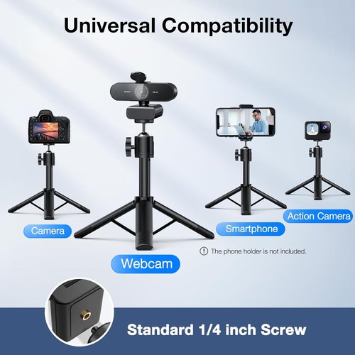 EMEET NOVA 4K Webcam - 4K UHD Resolution, Adjustable Height, 360° Swivel, Dual Noise-Cancelling Mics | Perfect for Online Meetings & Live Streaming