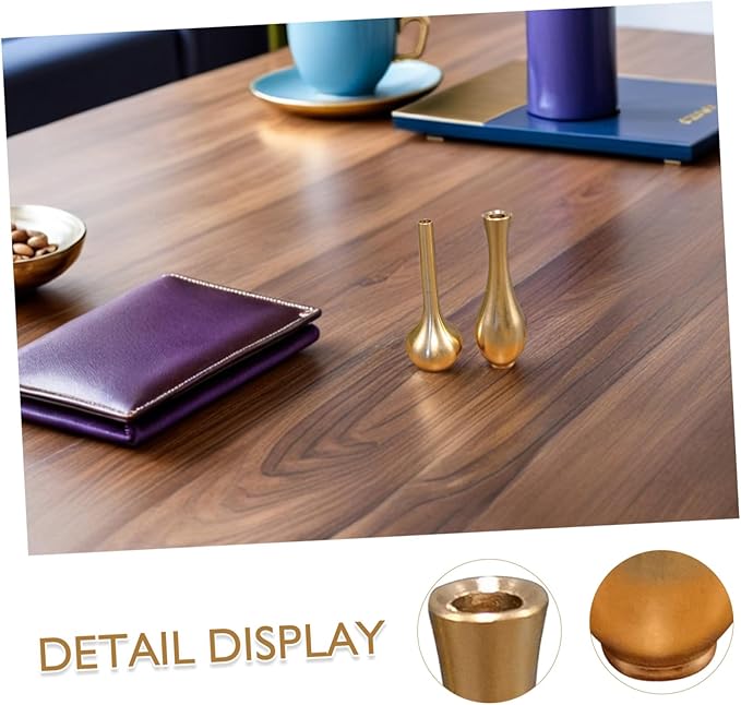 BESPORTBLE 2pcs Miniature Brass Flower Arrangement Vases Small Decorative Metal Vases for Home Office Tabletop Artificial Fresh Flowers Wedding Party Decor