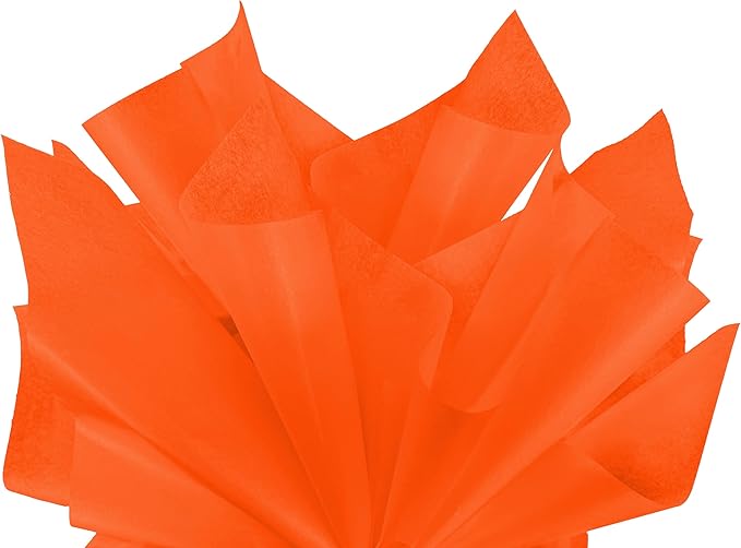 Flexicore Packaging® | Gift Wrap Tissue Paper | Size: 15"x20" | 100 Sheet | Acid Free Bulk Tissue Paper | (Orange)
