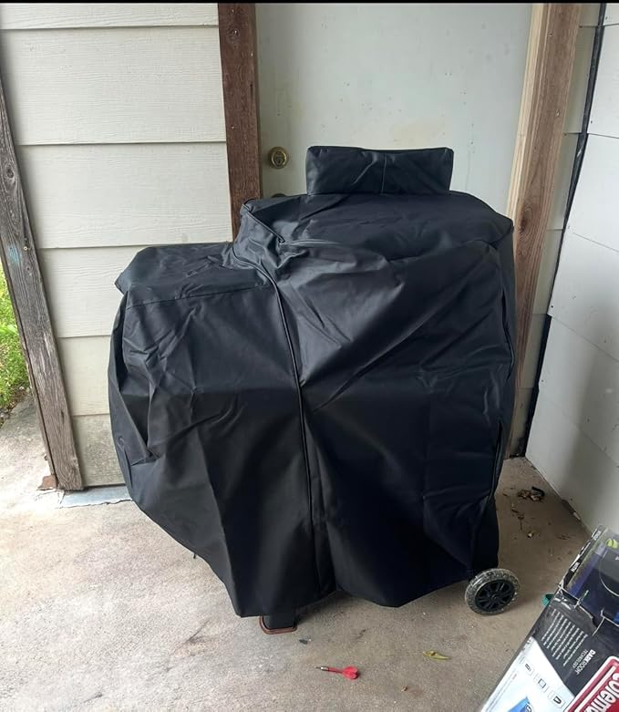 ZJYWSCH Grill Cover for Pit Boss Phoenix 376 Kettle Grill Onyx Edition PB22KNX 600D Heavy Duty Weather Resistant PitBoss Phoenix Kettle Pellet Charcoal Grill Smoker Cover Waterproof