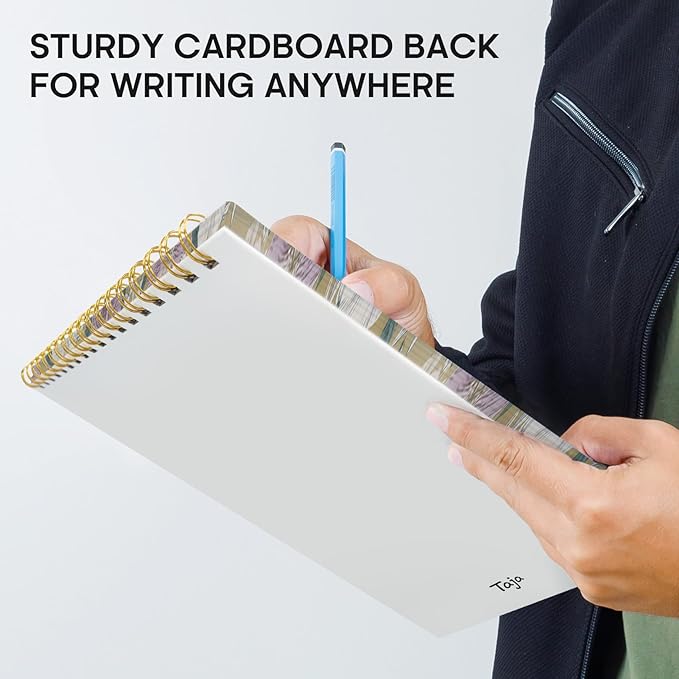 Taja To Do List Notepad - To Do List Notebook for Work with 52 Sheets, 9.8" x 6.5", Undated Daily Planner Perfect for Daily Tasks and Goal Setting, Notepad Suitable for Office, Home & School - Twilight Garden