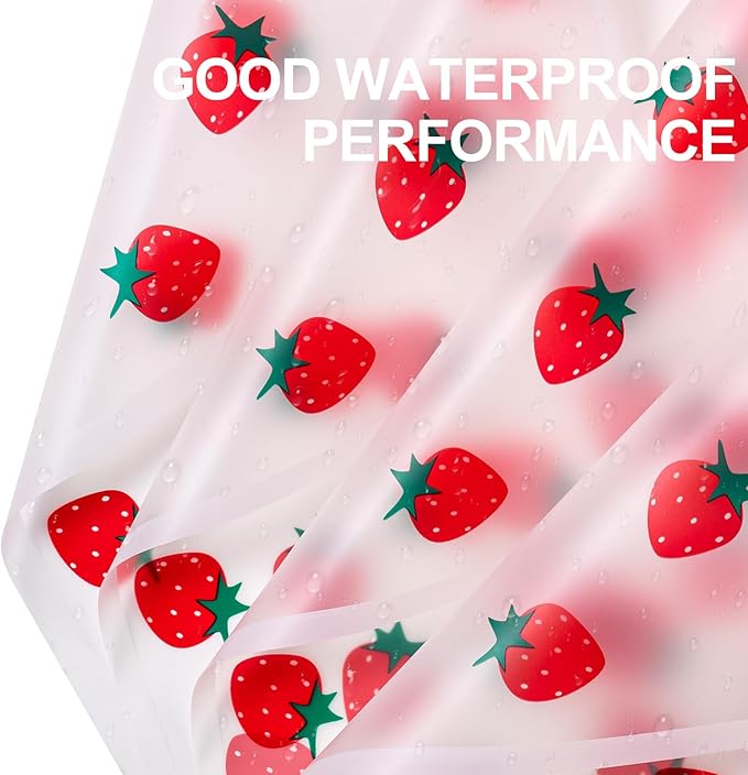 WRAPAHOLIC 20 Sheets Flower Wrapping Paper - 22.4 x 22.4 inch White Strawberry Water-Resistant Floral Bouquet Wrapping Paper, Florist Supplies Packaging for Graduation Ceremony Gift DIY
