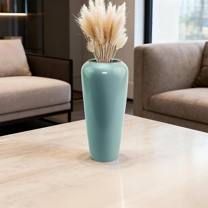 8-inch ice Cracked Glazed Ceramic vase, Modern Eastern Style Ceramic vase, Dining Table, Central Living Room Shelf Decoration (TQ03)