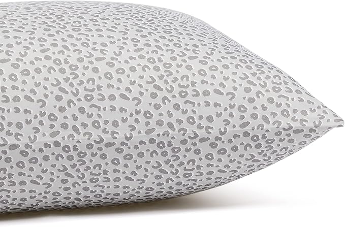 Amazon Basics Lightweight Super Soft Easy Care Microfiber 4 Piece Bed Sheet Set With 14-inch Deep Pockets - King, Grey Cheetah,Printed