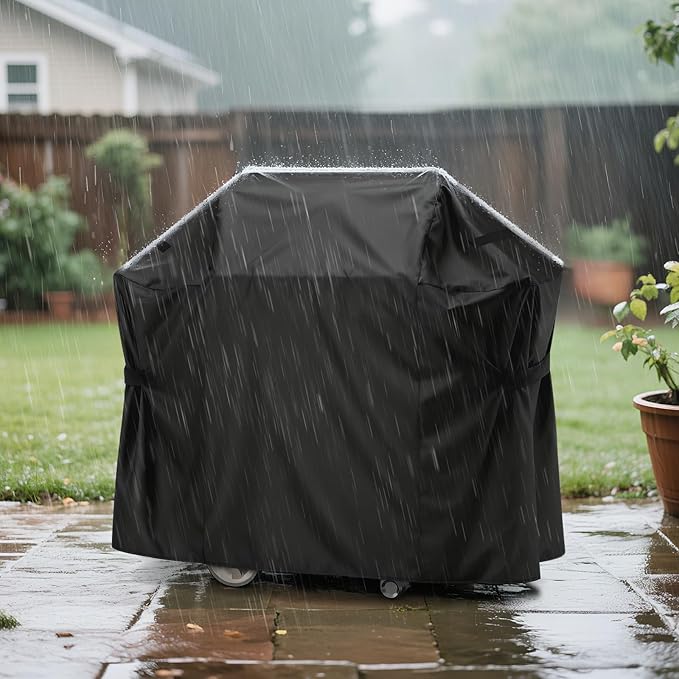 LBTING Grill Cover, 48-inch Heavy Duty 300D Oxford Waterproof Windproof UV Resistant BBQ Gas Grill Cover for Outdoor Barbecue Fit Most Brands Weber, Brinkmann, Char Broil, Holland