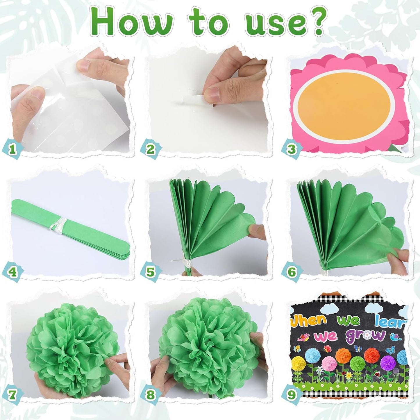 ZOIIWA Bulletin Board Set - Summer-Themed Flowers with 3D Paper Cutouts | Classroom Decor & Party Favor