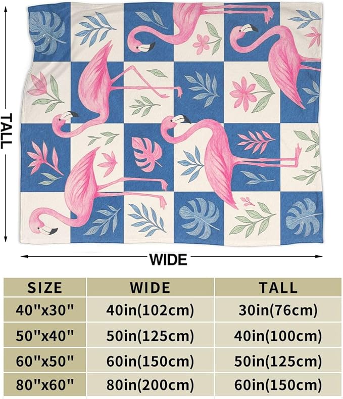 Flamingo Blanket Tropical Flamingo Throw Blanket Soft Cozy Fleece Fuzzy Stuffed Plush Flannel Animal Gifts for Girls Women Boys Kids Adults 50"X60"
