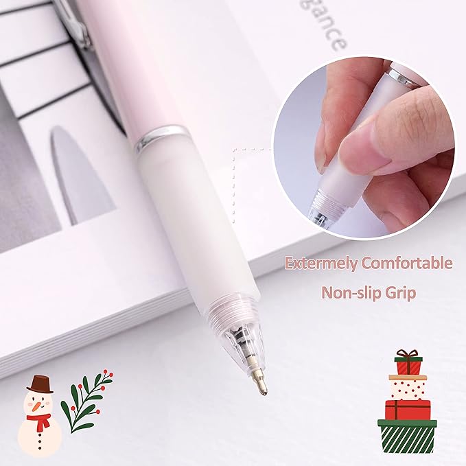 Aisibeiger Ball Point Pen Black Ink Ballpoint Pens with Super Soft Grip Medium Point 1.0mm Office Pens (6 pack)