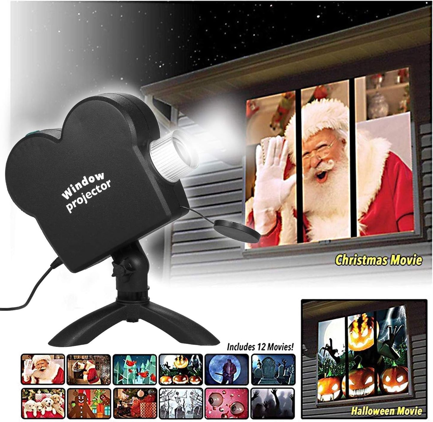 Skiennix Rear Projection Screen - Portable Cloth Video Projector Screen for Holiday Displays | 1.8x1.2m
