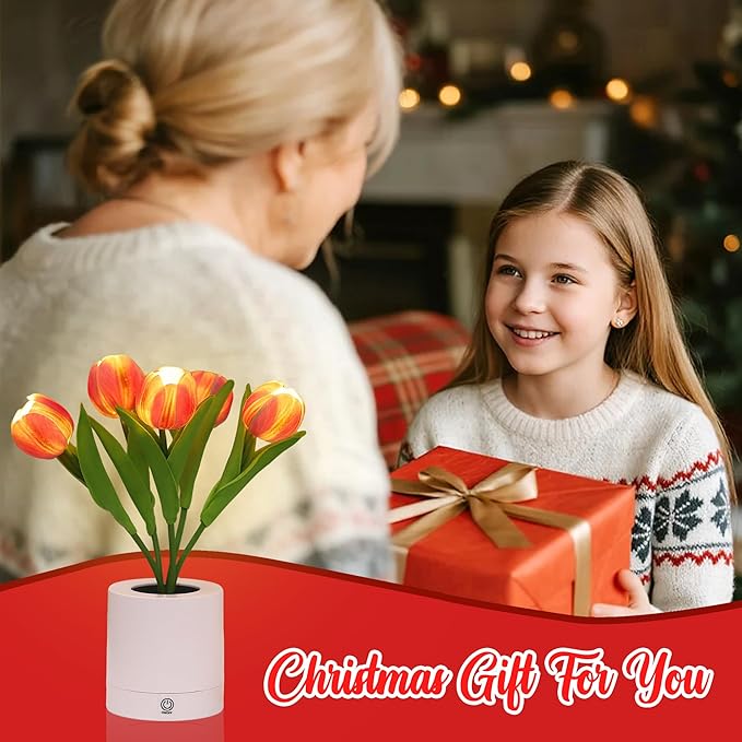 WSYEAR Tulip Lamp Gifts for Mom from Daughter, Christmas Birthday Gifts for Women, Artificial Flower Lamp Night Light for Bedroom Decor Gift for Girlfriend Wife Sister