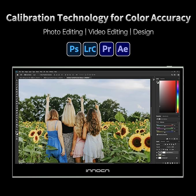 INNOCN Portable Monitor 13.3" OLED 1080P 100% DCI-P3 1MS 100000:1 USB C Plug Play Second Travel Computer Display Mini HDMI Photo Video Editing for Laptop MacBook PC Console