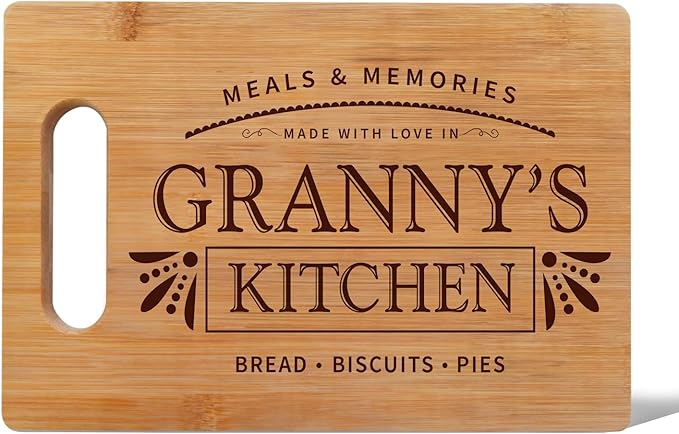 Lacama Granny Gifts, Christmas Birthday Cutting Board for Grandma Granny from Grandkids, Grandmother Gifts Cutting Chopping Boards for Kitchen, Granny's Kitchen Decorative Bamboo Cutting Board