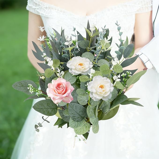 150 Pcs 4 Kinds Mixed Eucalyptus Greenery Stems, Baby Breath Flowers Artificial Bulk and Greenery Stems for DIY Bouquets Wedding Home Floral Decor