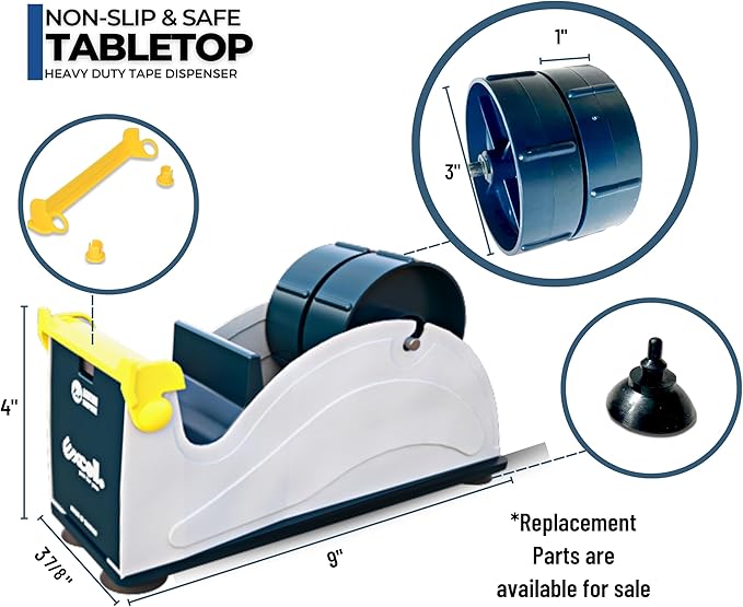 Excell ET-12271 Premium Extra Wide Multi-Rolls Steel Desktop Tape Dispenser, 2" Wide and 3" Core