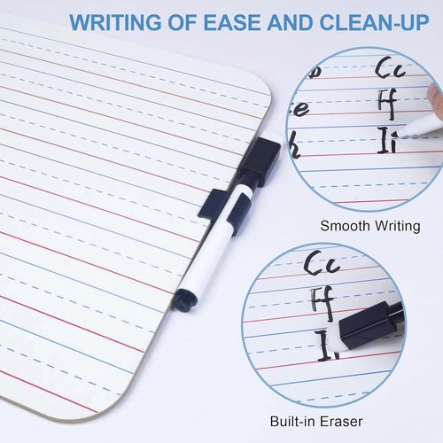 JUSTPAT 24-Pack Dry Erase Boards - 9"x12" Double-Sided Mini Whiteboards for Kids & Classroom Use