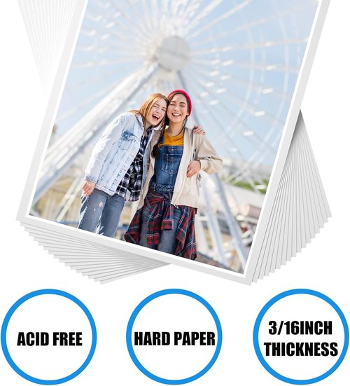 EPHECH Foam Board - 30 Pack White 12" x 16.5" | 3/16" Thick Polystyrene Sheets for Art & Crafts