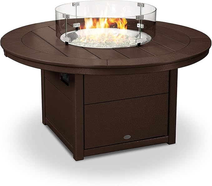 POLYWOOD® Round 48" Fire Pit Table in Mahogany