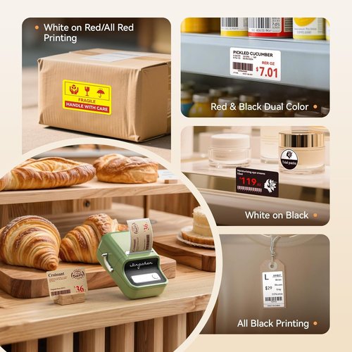 NIIMBOT Label Maker Refill Sticker Papers - Dual Color Printing for Pro Series | 1.5''x2.8'' (38x70mm)