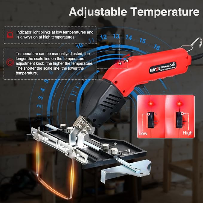 Hot Knife Cutting Tool Kit for Grooving/Sculpture/Cutting Air Cooled 200W (5 Blades) Pro Slotter Cutter Electric Hot Knife Foam Cutter for EPP, EPS, XPS, EVA, EPE, KT Board, Sponge