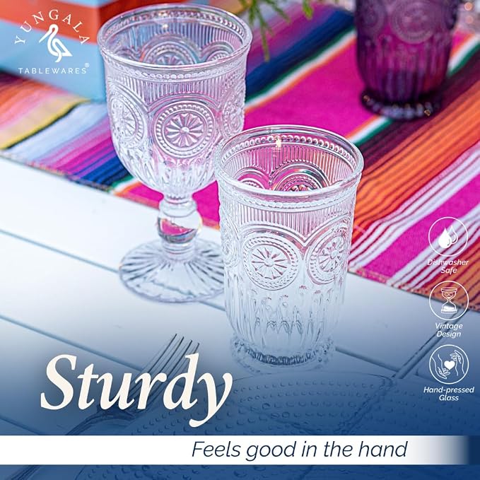 Clear Highball Glasses Set of 6 Tall Drinking Glasses 10 oz