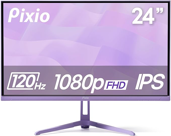 Pixio PX246 Wave Purple 24 inch 120Hz Refresh Rate FHD 1080p Resolution IPS Panel 4ms GTG Response Time Gaming Monitor with Adaptive Sync