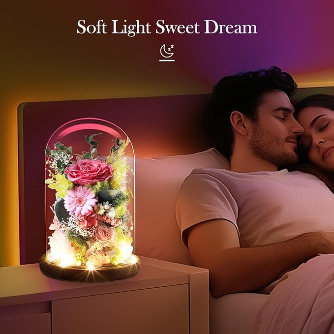 Eternal Rose Sweet Pink Flower Preserved Long Lasting Stable Color Natural Material Symbol of Everlasting Love for Wife Mothers Select Anniversary Rose Gift Birthday Present Christmas