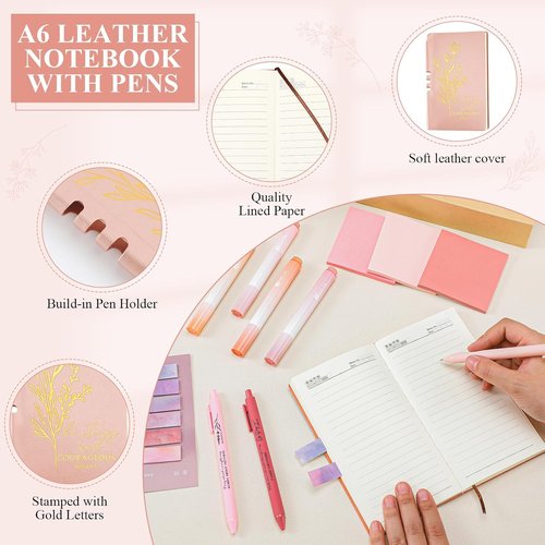 Reallnaive 14-Piece Mother's Day Christian Gift Set | Bible Journaling Kit with Glass Cup & Notebook (Pink)