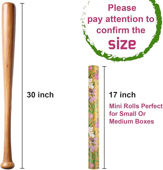 MAYPLUSS Kraft Floral Wrapping Paper Roll - 17Inch x 16.5Feet - Colorful Watercolor Boho Forest and Garden Flower Gift Wrap Green Wedding Gift Wrap for Birthday, Mothers Day, Bridal Shower, Engagement