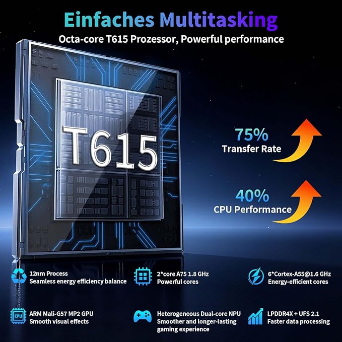 2026 Android 15 Tablet, 11 inch Tablet with Keyboard, 24GB+256GB+2TB Expand, Octa-Core, 8000mAh, Gemini AI Tablets PC with 5G/2.4G WiFi, BT5.0, GPS, 2 in 1 Tablets with Case, Mouse, Stylus(Silver)