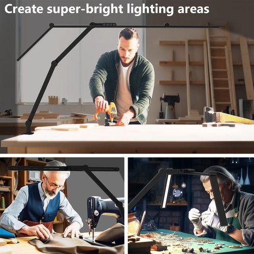 Skiennix 3000 Lumen Ultra Bright Desk Lamp - 36W Dimmable LED Light Bar with Clamp | 47-Inch for Home Office
