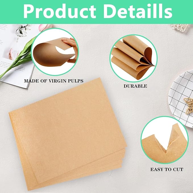 15”x 20”Kraft Paper Sheets Bulk Brown Paper Large Craft Paper for Arts, Drawing, DIY Projects, Brown Wrapping for Gift Shipping Packaging 200 Sheets