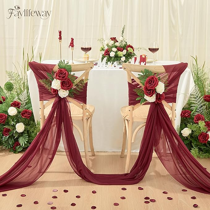 20PCS Artificial Dark Red Roses, 3.9'' Silk Flower Head Fake Red Rose with Long Stems, Realistic Faux Roses Bouquet for Mother's Day DIY Wedding Home Party Office Decoration