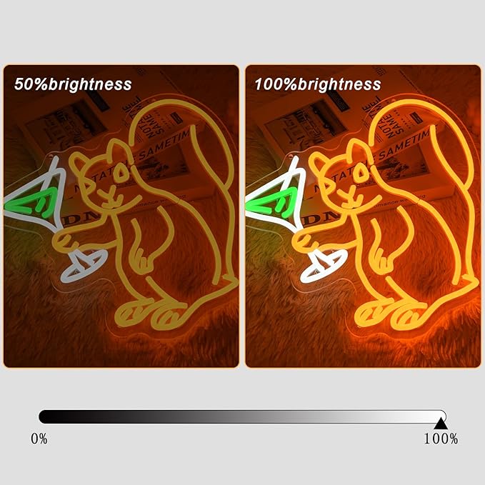 Squirrel Drinking Martini Neon Sign for Wall Decor Cocktail Martini Neon Light Squirrel LED Light Animal Neon Lights for Room Wall Decor Bar Club Neon Light Game Room