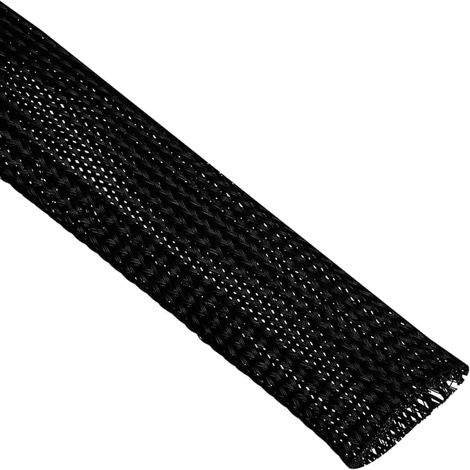 uxcell Expandable Sleeving, 1-inch 25ft Cable Sleeve, Black