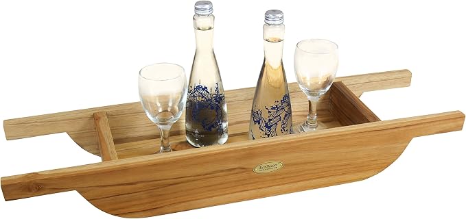 EcoDecors, 29 inch, Bath Tray for Tub, Bath Tub Tray Wood, Bathtub Table, Caddy for Bathtub in Natural Teak
