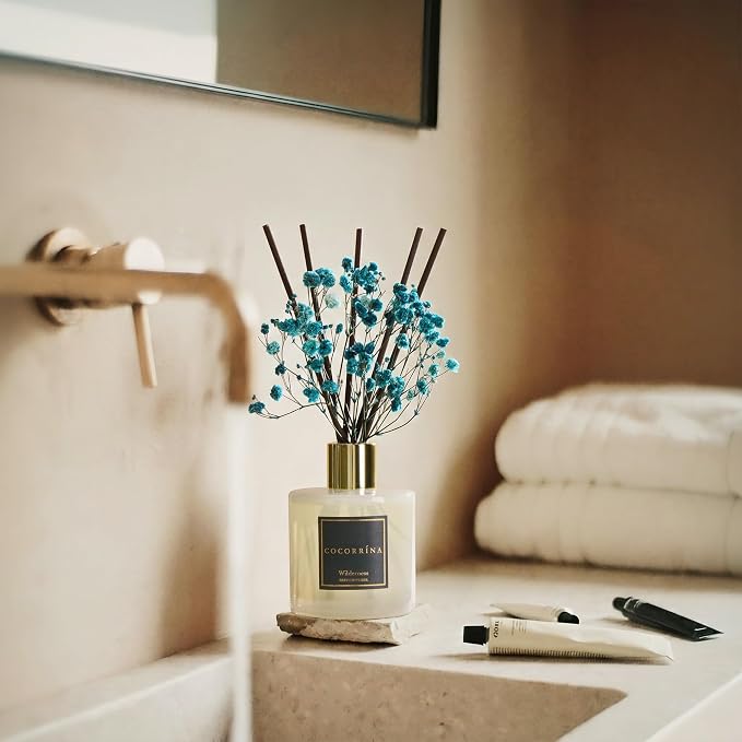 COCORRÍNA Reed Diffuser - Wilderness 6.7 fl oz Scented Diffuser with 8 Sticks Home Fragrance Reed Diffuser for Bathroom Shelf Decor