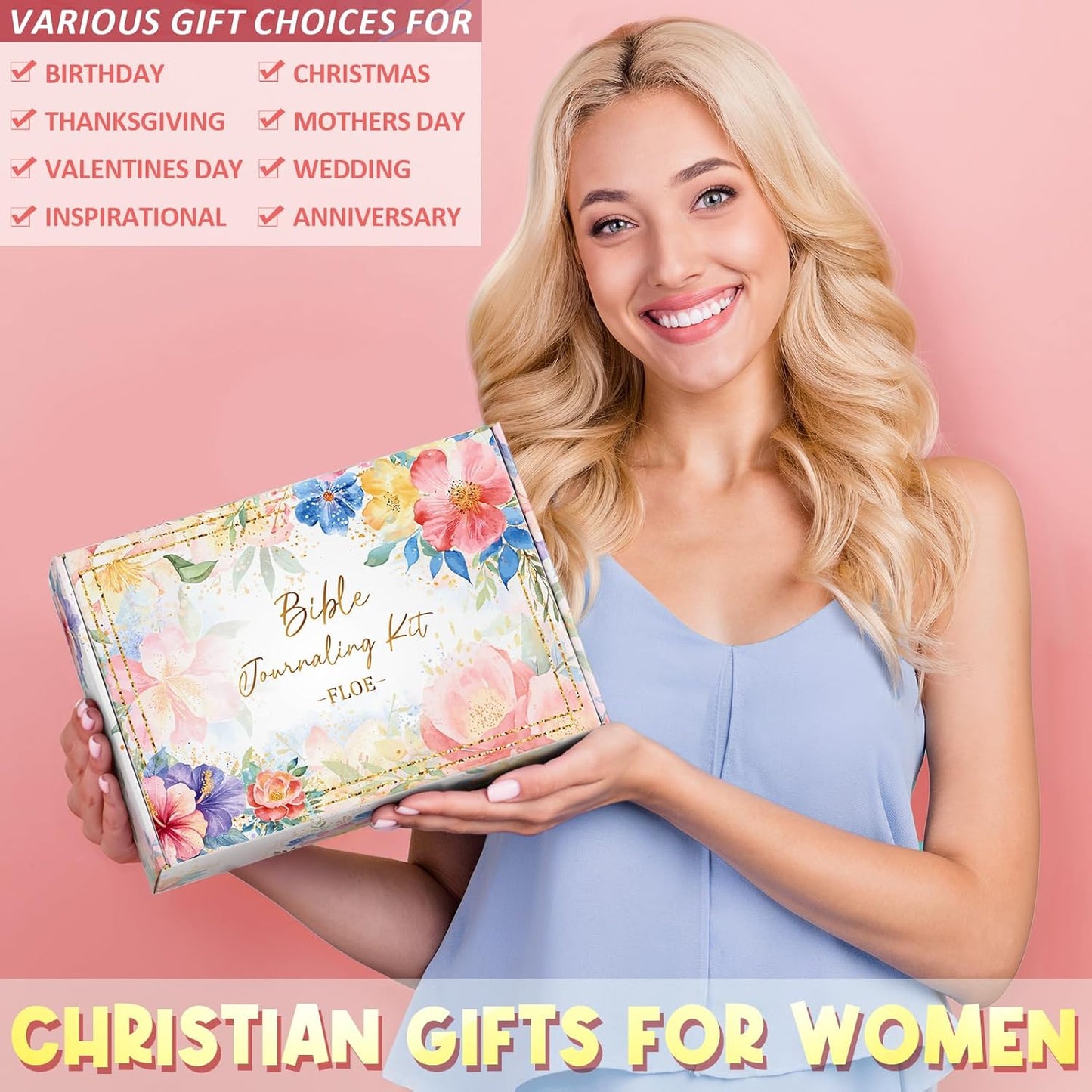 Skiennix Bible Study Journaling Kit - Essential Christian Gifts for Women | Includes Pastel Highlighter & Notebook