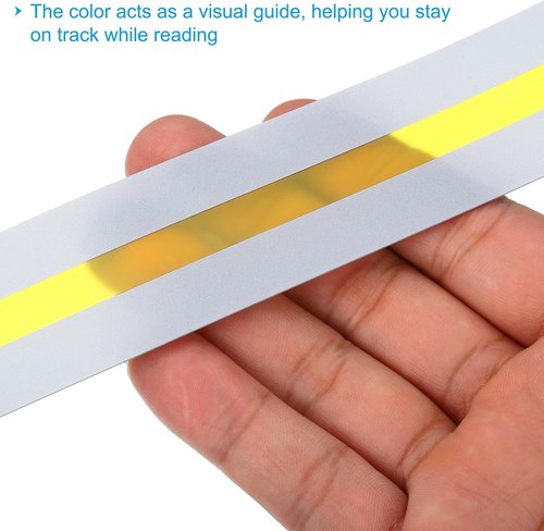 PATIKIL Guided Reading Strips - 36 Colored Overlay Bookmarks to Reduce Visual Stress | Yellow