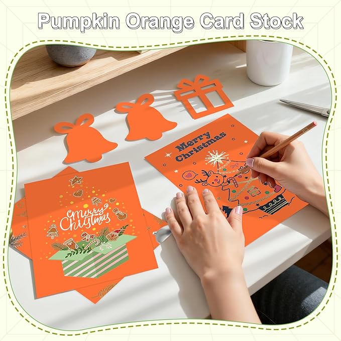 120 Sheets Cardstock 8.5x11, 65lb Orange Red Card Stock, Construction Paper, 180gsm Thick Printer Paper for Printing, Painting, Card Making, Kids School Supplies,Party Decorations